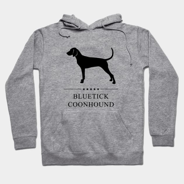 Bluetick Coonhound Black Silhouette Hoodie by millersye